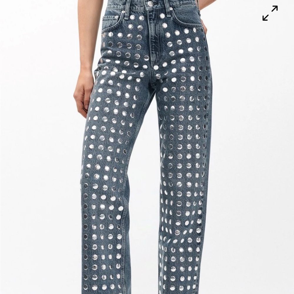 rag & bone Blue Jeans with Silver Details